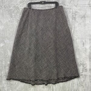 Eileen Fisher Woman Size 3X Skirt Linen Rayon Blend Midi Charcoal Gray Pull On
